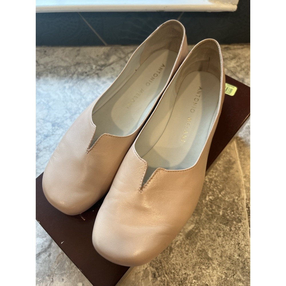 Antonio Melani Baby Pink Leather Flats Women's Size 8 M (w/ Box)